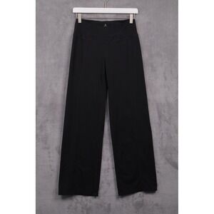 PRANA Wide Leg High Rise Yoga Pants Athletic Yoga Gym Pilates Black Sz XS Short
